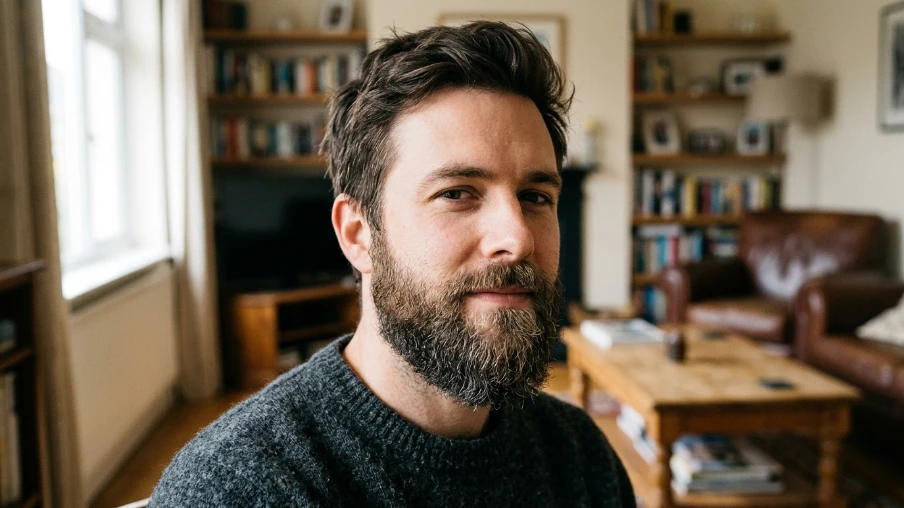 Textured Beard Style for Oval Face