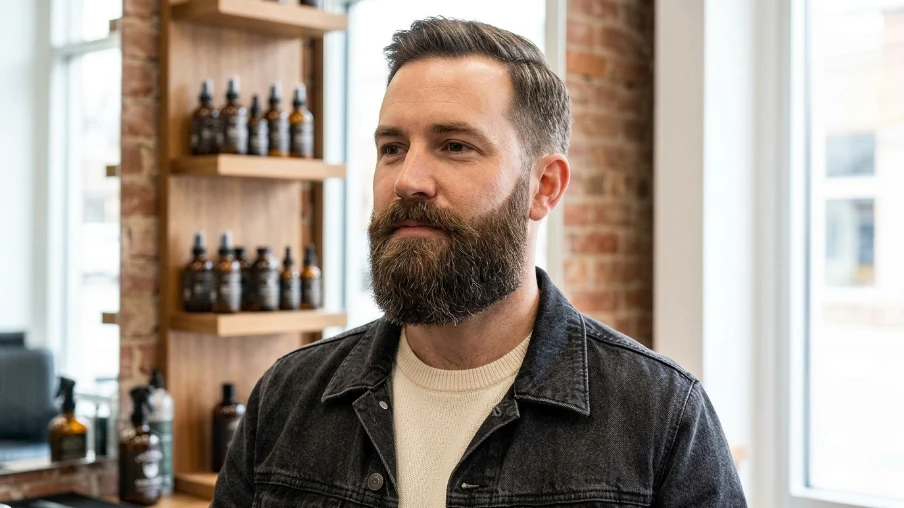 Classic Full Beard with Modern Grooming