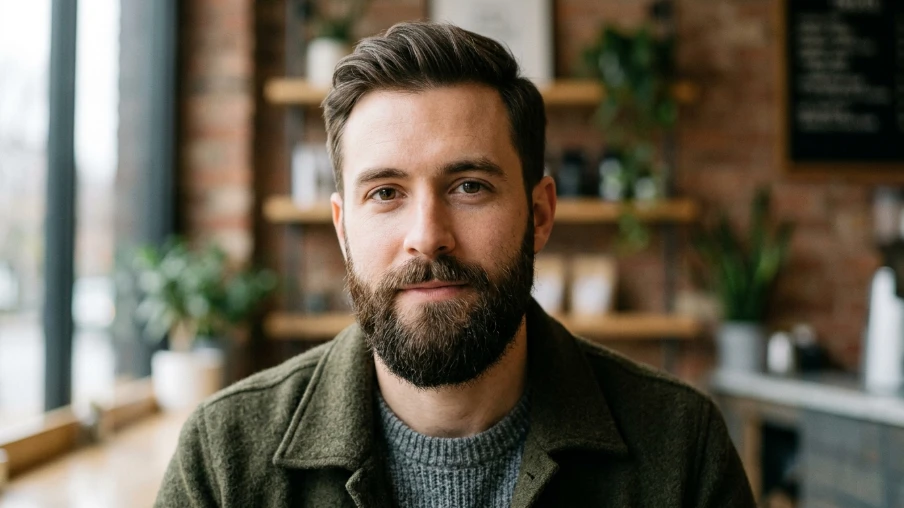 Masculine Beard Look: Medium Length with Definition