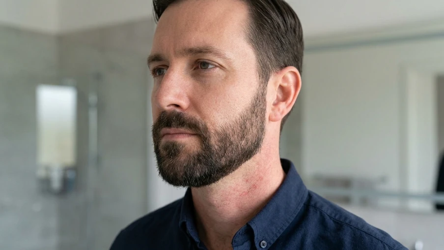 Beard Shaping with Clean Neckline for Long Oval Faces