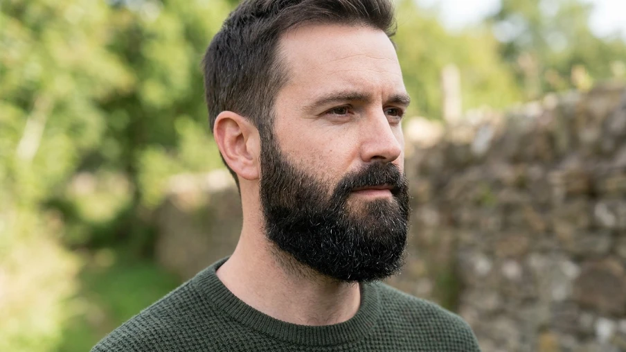 Full Beard with Defined Neckline