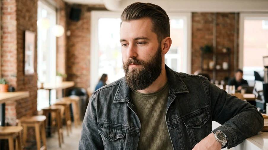 Modern Hipster Beard with Length at Chin
