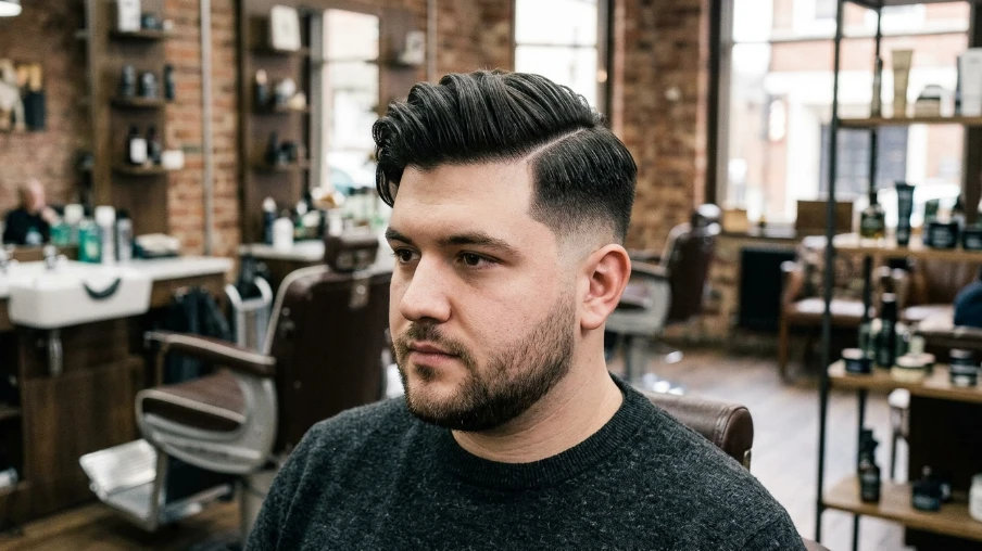 Side Part Hairstyle for Round Face