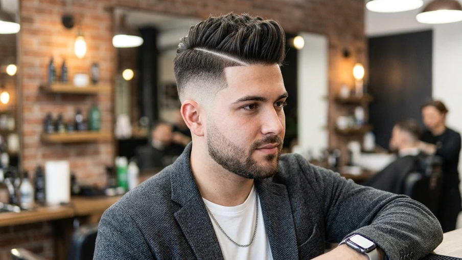 Modern Fade with Hard Part
