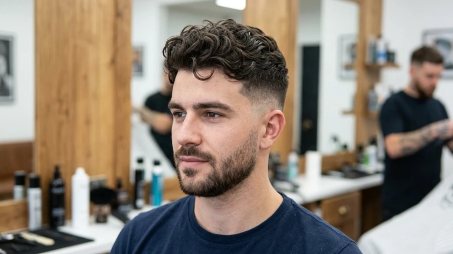 Modern Fade with Natural Thick Hair Style