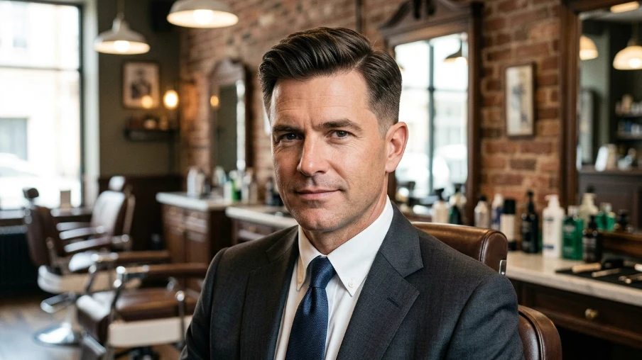 Classic Barber Cut for Thick Hair