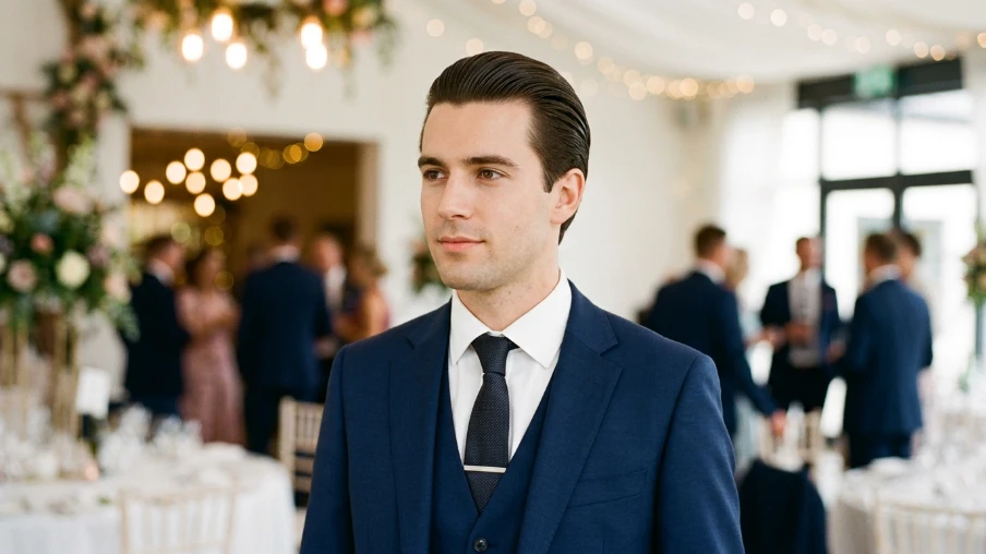 Slick Back Wedding Hairstyle