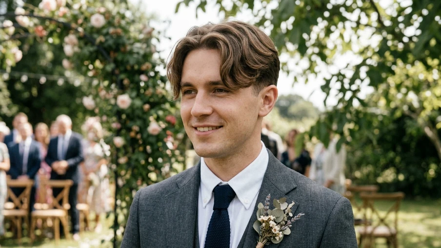 Modern Groom Hair Trend: The Curtain Fringe