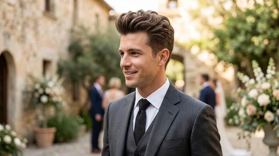 Pompadour Wedding Hairstyle