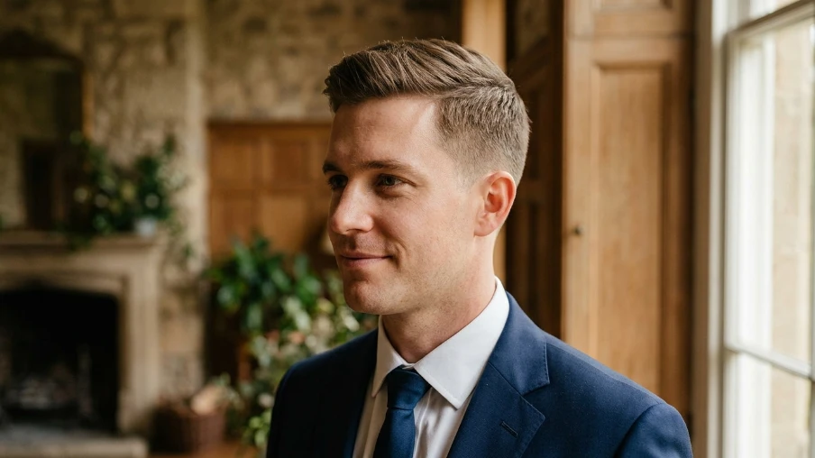 Classic Taper Haircut for Groom